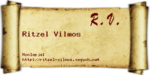 Ritzel Vilmos névjegykártya