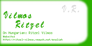 vilmos ritzel business card